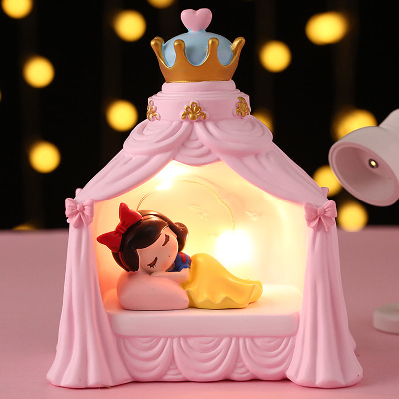 爱莎公主城堡灯美人鱼床头小夜灯创意少女星星灯台灯摆件生日礼物