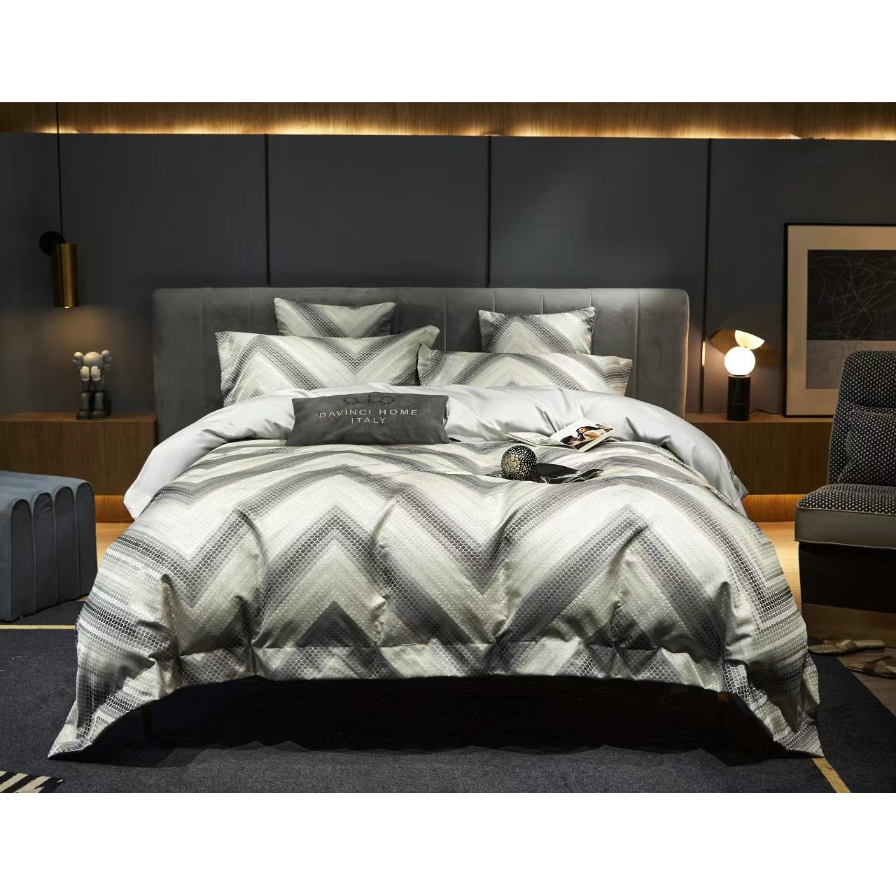 【爆款】轻奢重磅高精密四件套四季款--波光