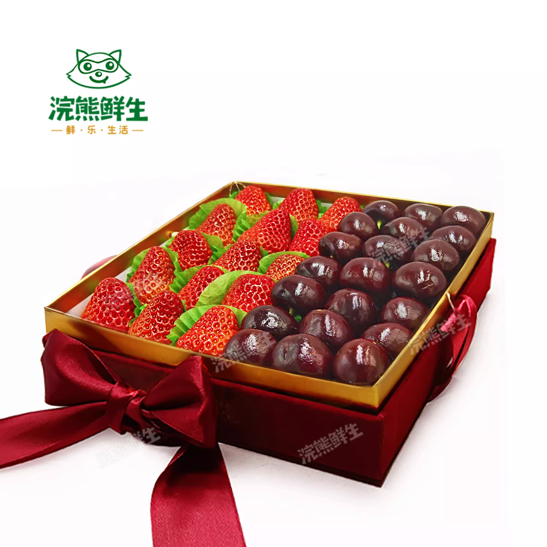 【丝绒耀金礼盒】草莓+车厘子