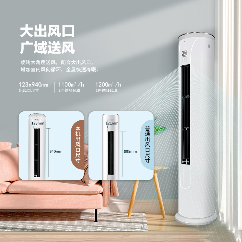 【巨省电】超静音冷暖两用空调【大三匹】变频家用圆柱柜机