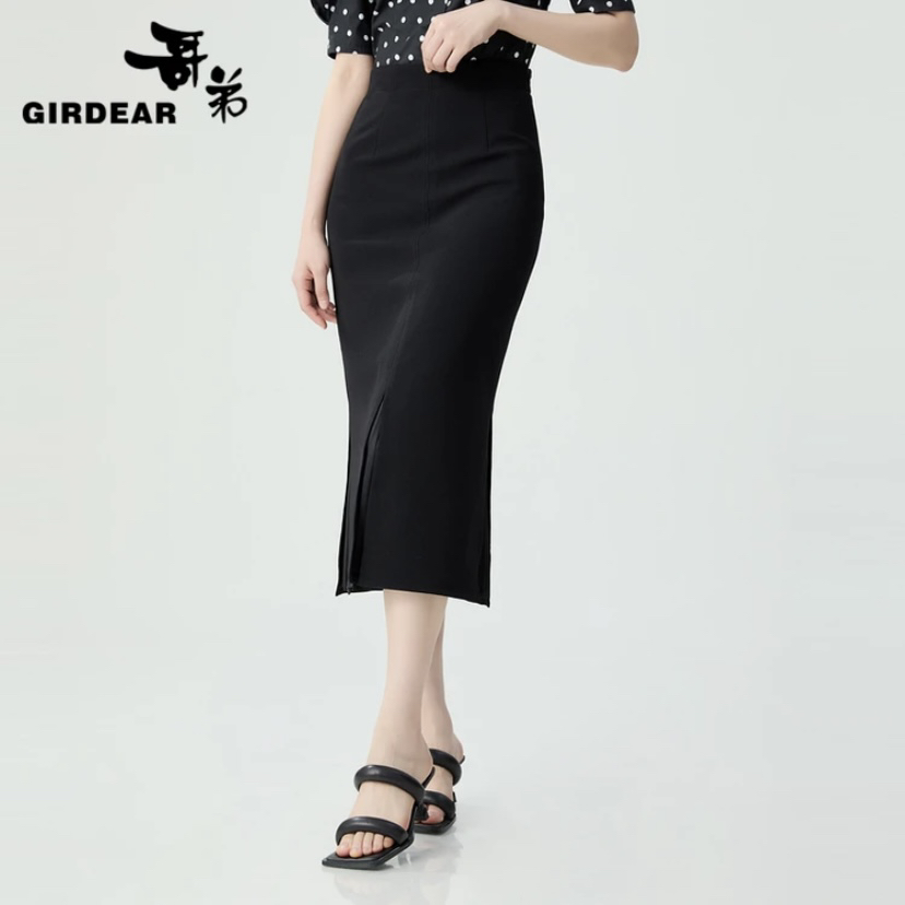 GIRDEAR/哥弟哥弟半身裙哥弟步步生花鱼尾裙A字修身1200232显瘦