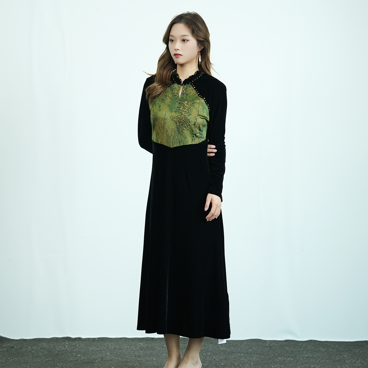 MY TENO/马天奴气质时尚中国风民族风提花女装连衣裙VDA958