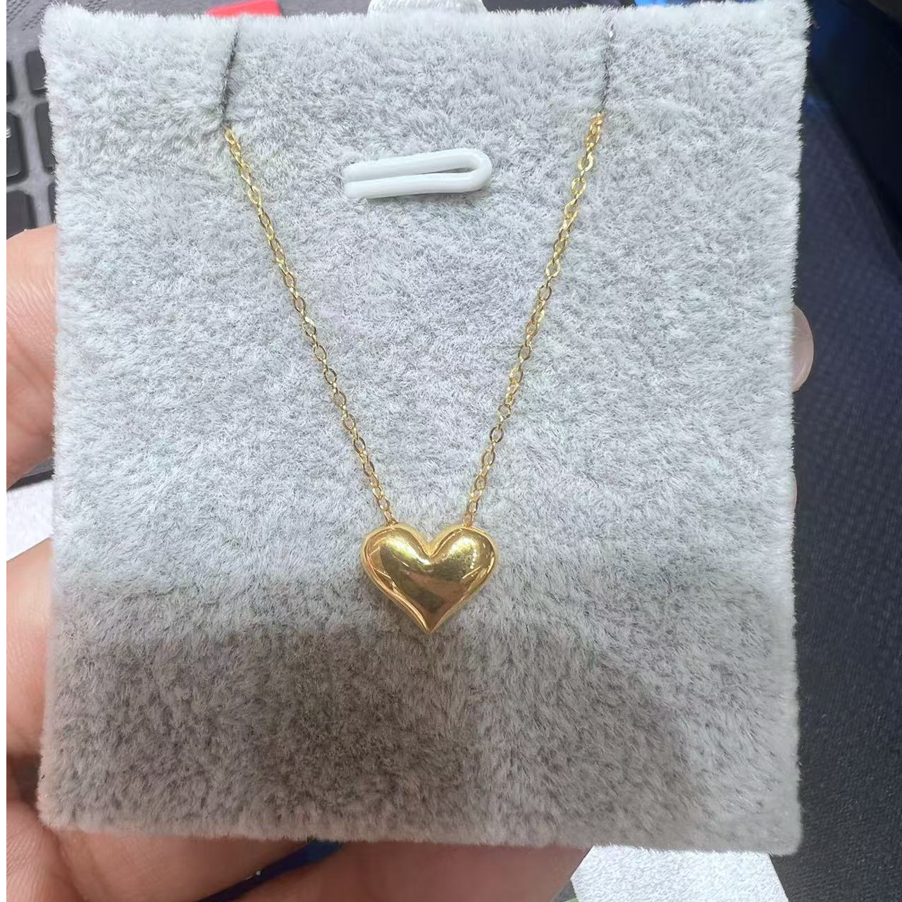 黄金足金女士爱心套链金色简约轻奢时尚套链