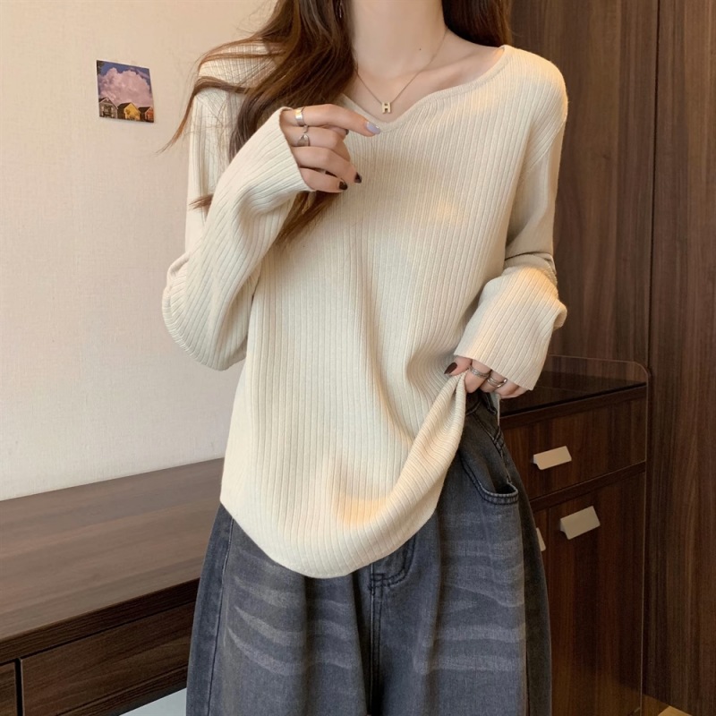 新款女士秋冬大码胖长袖恤女遮肚领不规则韩系休闲内搭上衣打底衫