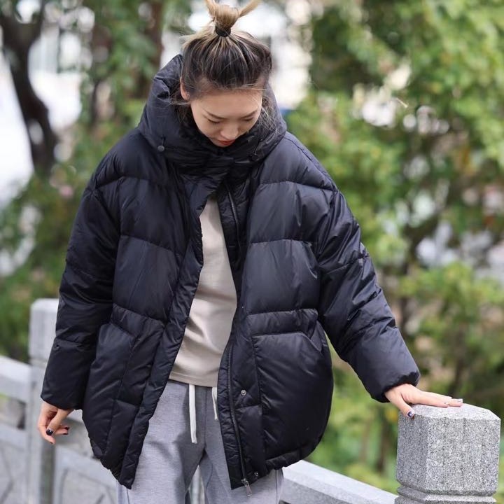 22153冬季加厚保暖白鸭绒羽绒服女连帽短款外套国风