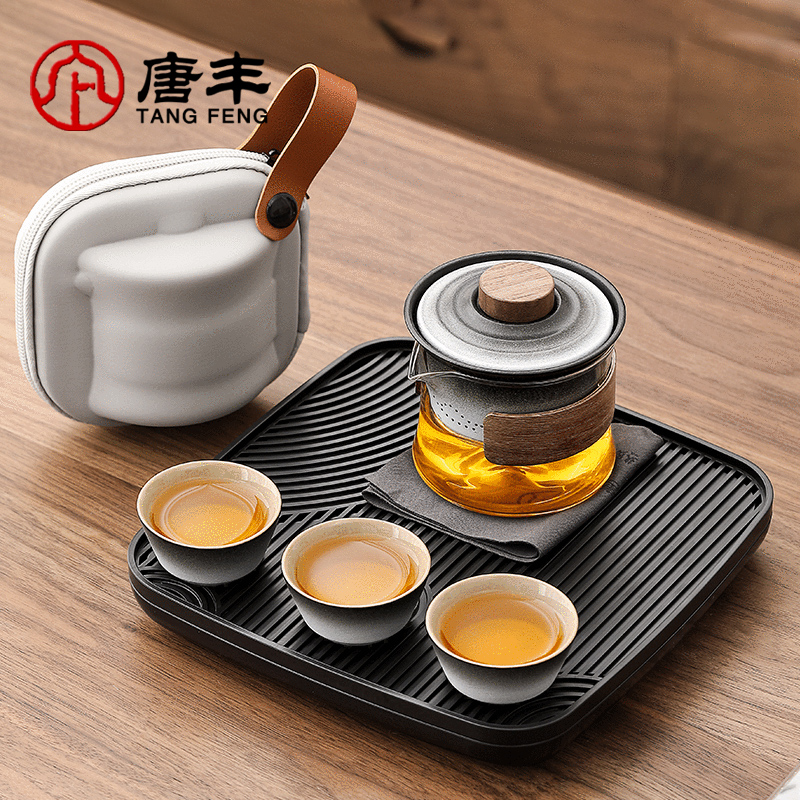 唐丰便携式茶具旅行套装茶盘户外车载携带包露营快客杯喝茶装备