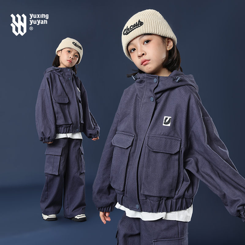 雨星雨嫣女童工装外套春秋装2025新款中童儿童休闲又酷又飒上衣潮