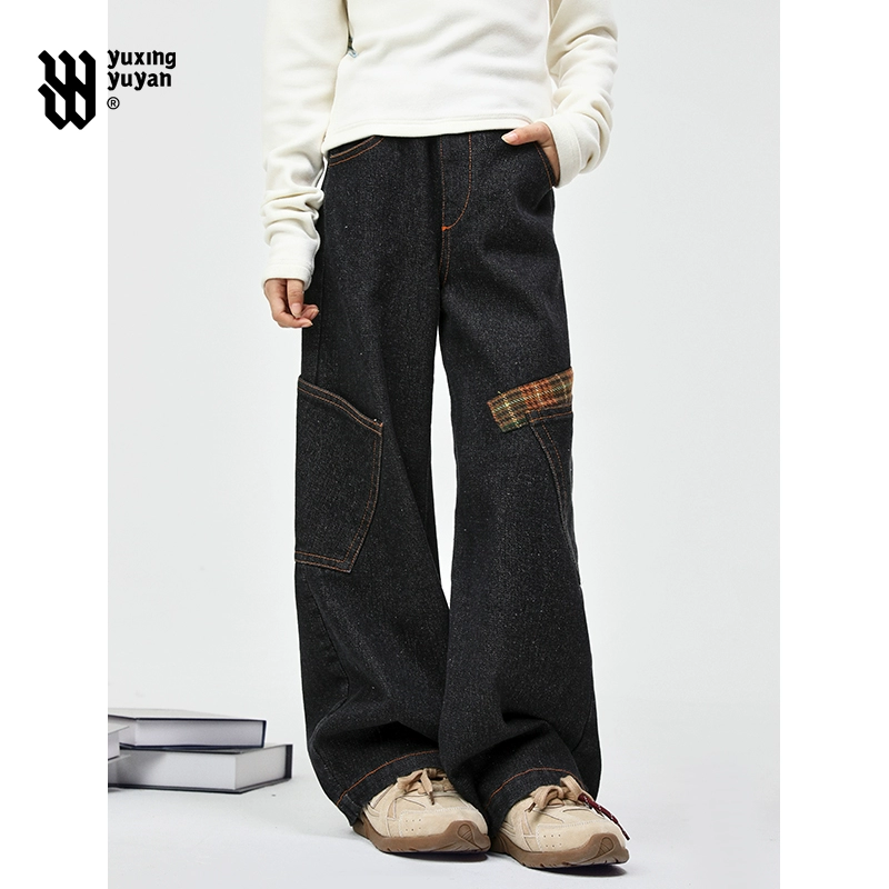 雨星雨嫣女童牛仔裤2025春秋新款中大童洋气宽松休闲微喇叭裤