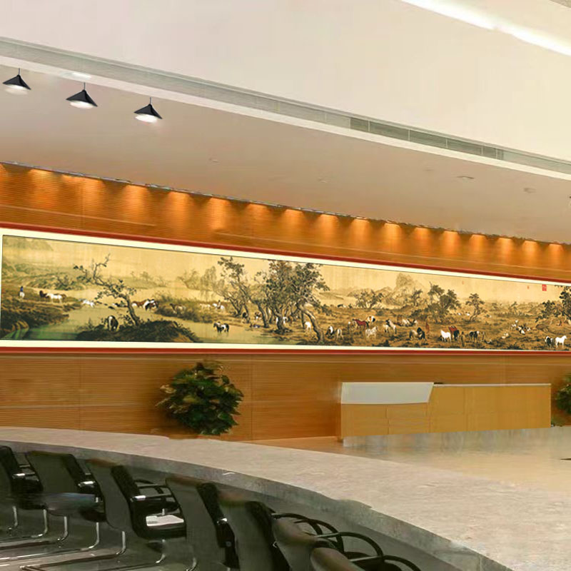 百骏图十字绣2024新款客厅中国名画风景满绣66种绣线手工绣12米