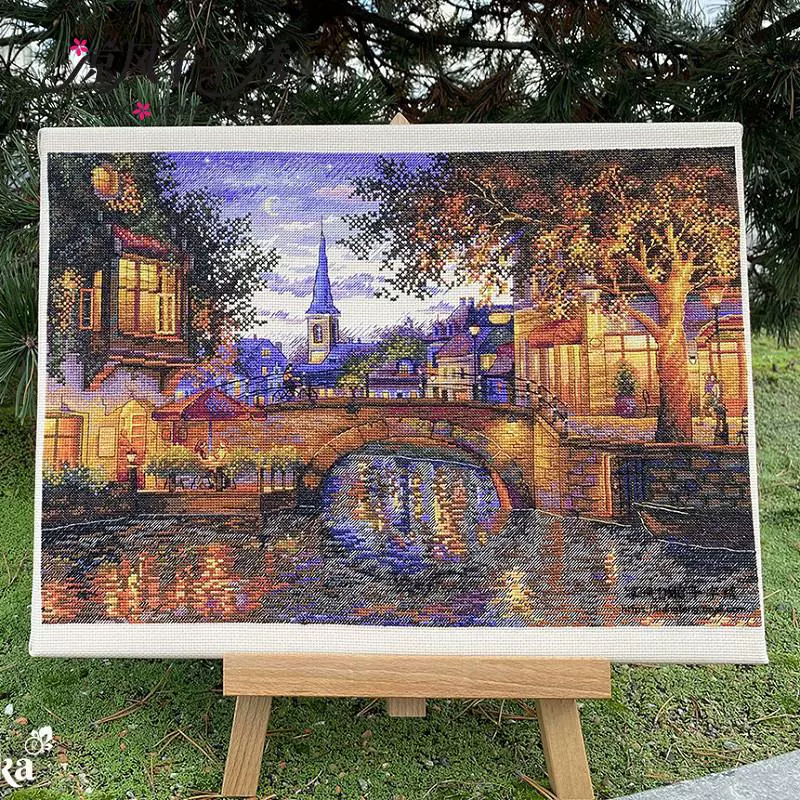 K100十字绣套件客厅新款风景21104暮色中的城市 印花