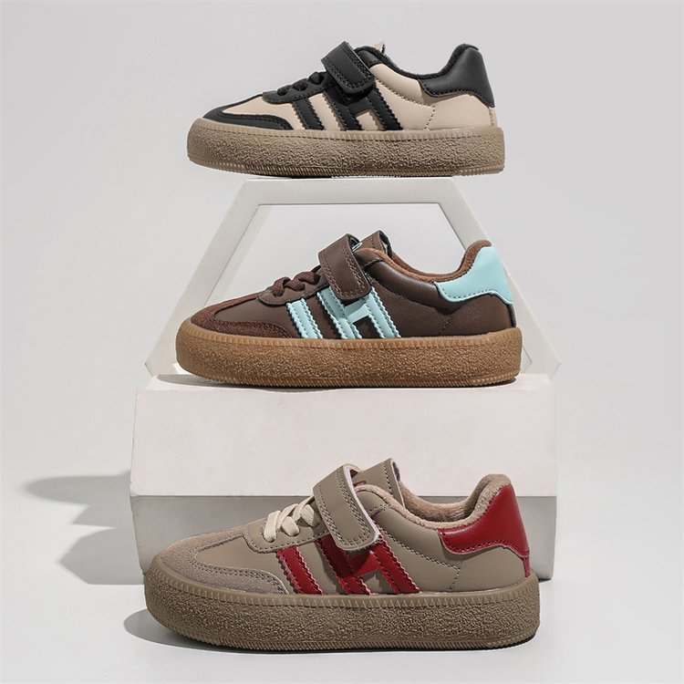 童鞋秋冬季新款板鞋男童运动鞋女童鞋软底儿童鞋子皮面加绒二棉鞋