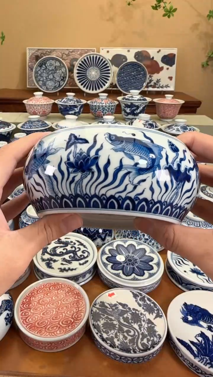 【闪购商品】瓷杯鱼藻纹水洗