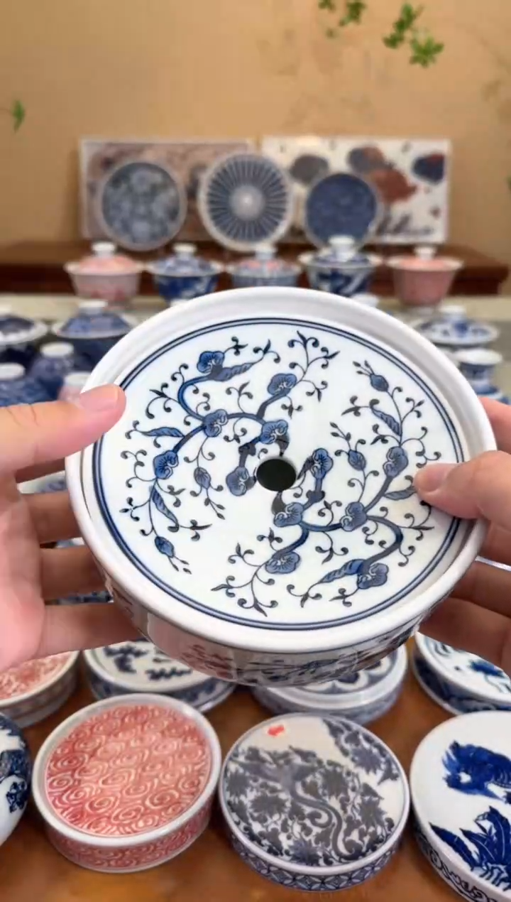 【闪购商品】瓷杯灵枝草储水壶承【微瑕】