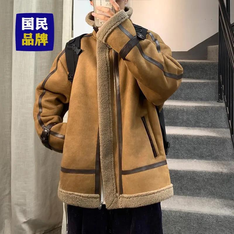 【阳哥推荐】冬季新款毛外套男韩版潮流宽松百搭加绒加厚棉衣服