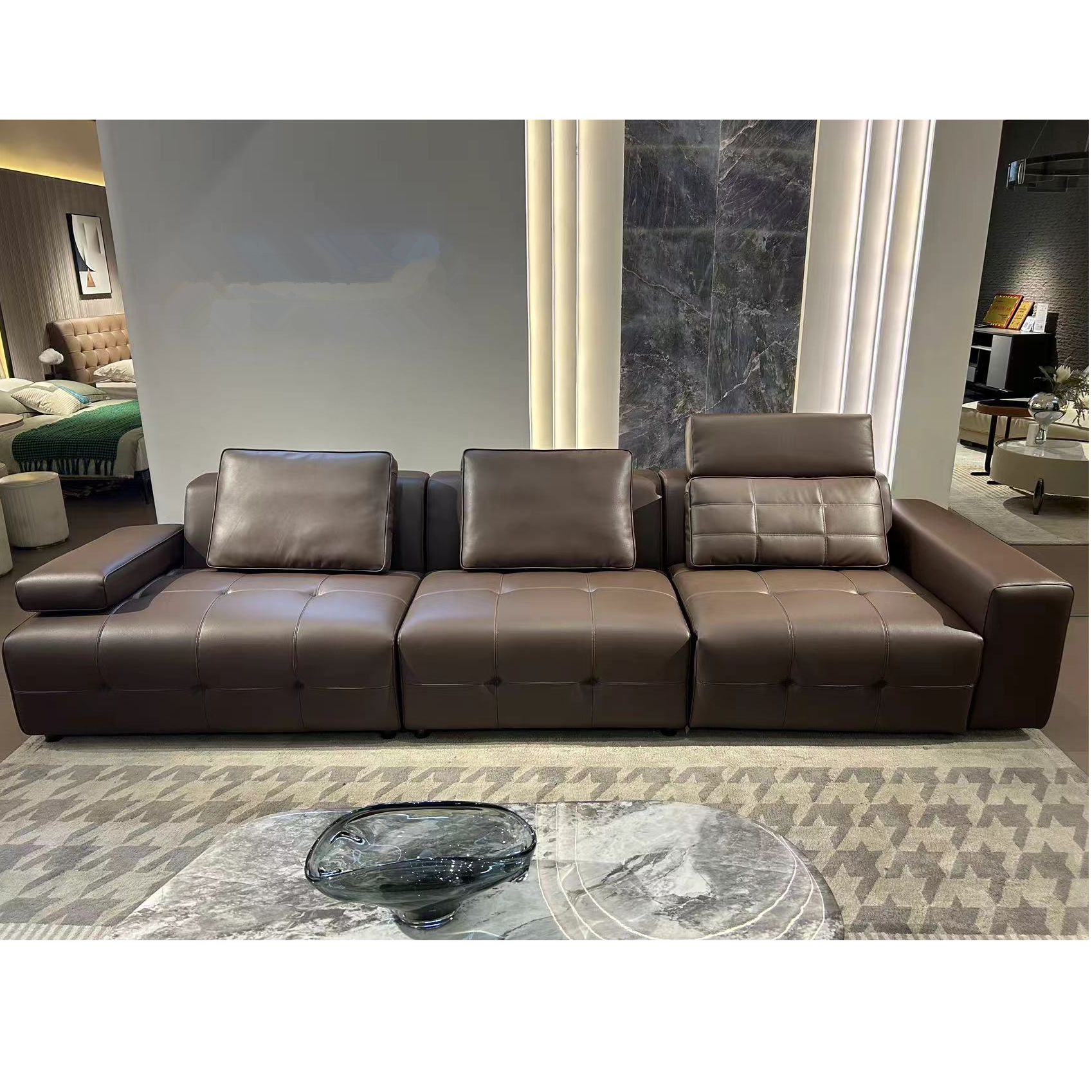 宝芮老三严选高定劳伦斯功能沙发全生态真皮可定制全头层牛皮沙发