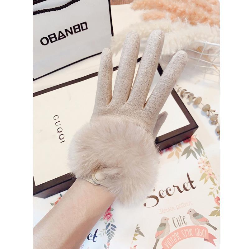 新款手套女冬可爱毛绒绒加厚保暖防寒骑行开车可触屏保暖手套加绒