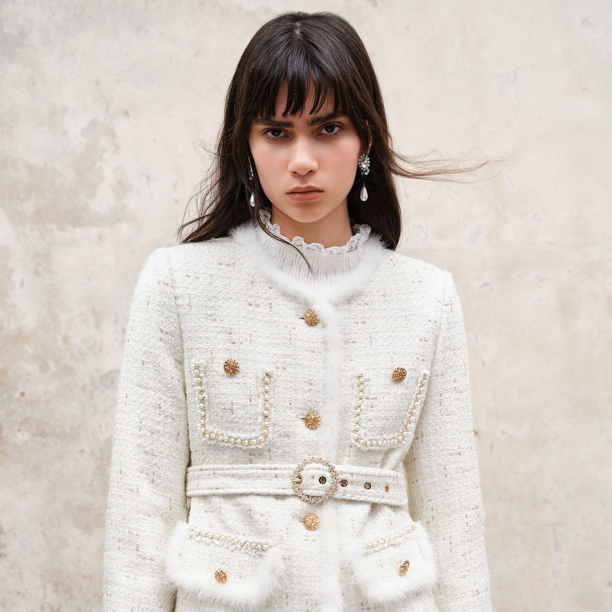 MAXRIENY玛克西妮冬季名媛小香风羽绒水貂毛外套女