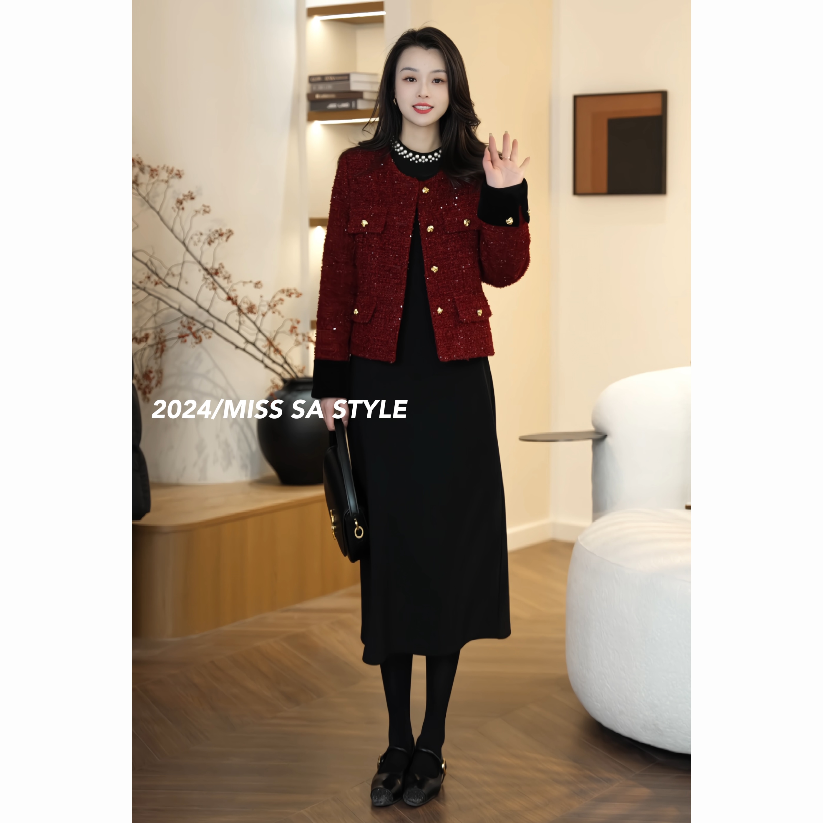 MISS SA 冬季爆款气质时髦精致拼接百搭短款羽绒小香外套24129915