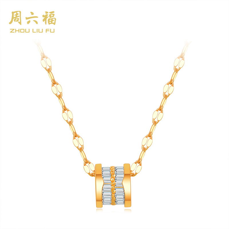 ZHOU LIU FU/周六福 坠链均925银合成锆石 小蛮腰套链-Y6013-主