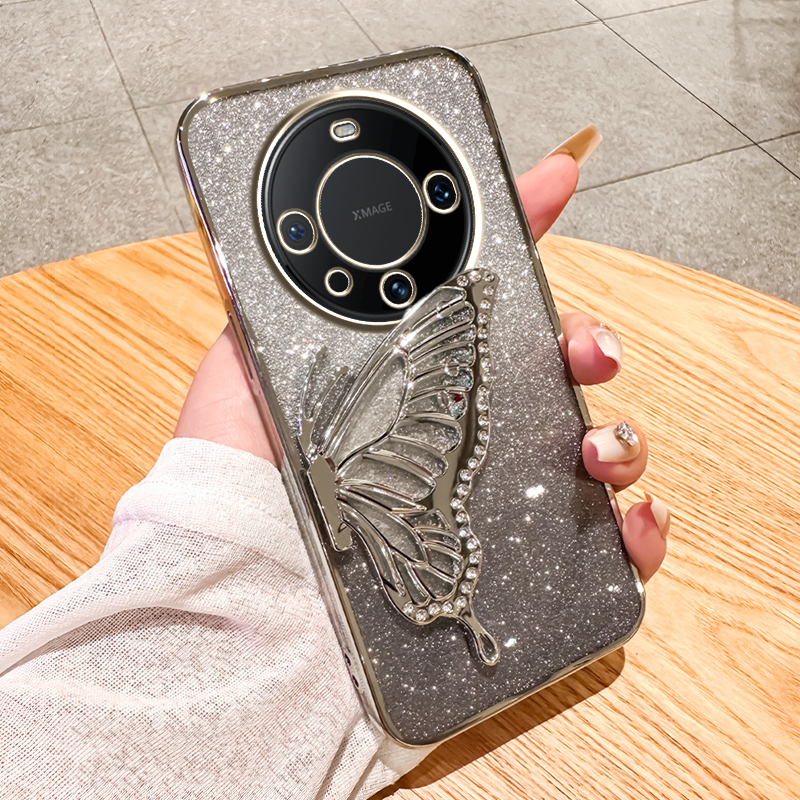 适用华为mate60新款手机壳镜头全包HUAWEI创意轻奢唯美蝴蝶50Pro
