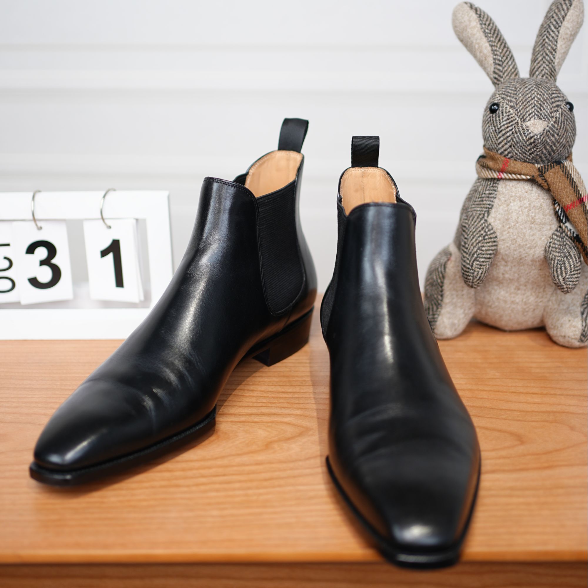 【衫无二】英雄的黑色切尔西皮鞋时尚休闲