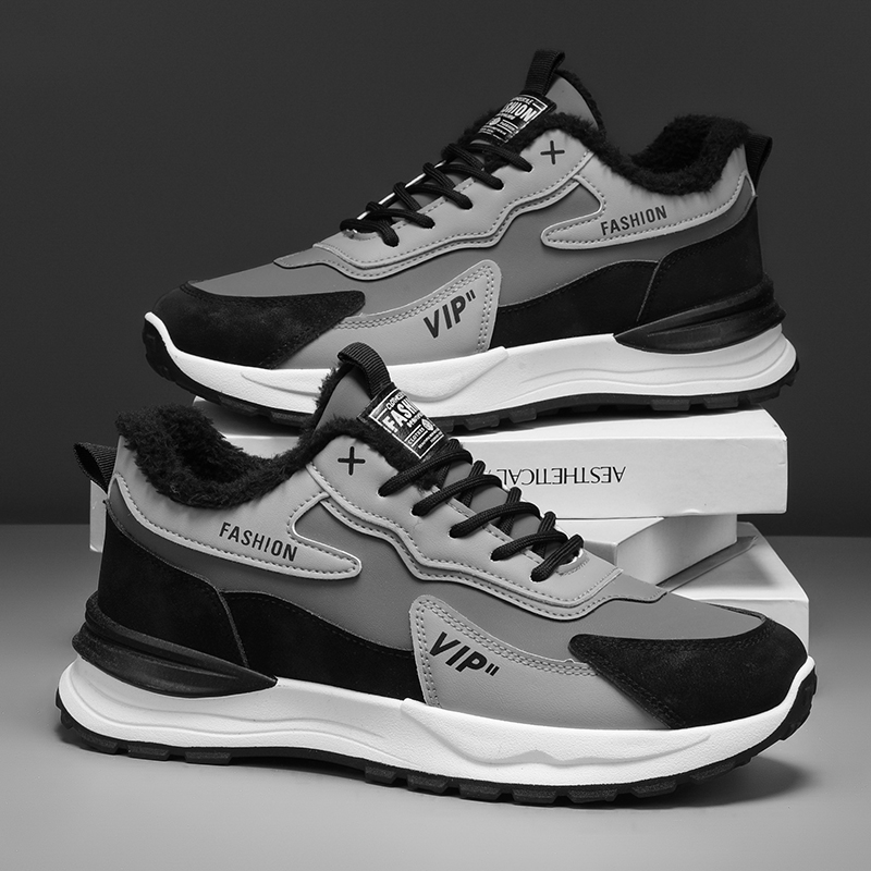 春季男鞋新款阿甘鞋子男士学生运动鞋加厚加绒保暖棉鞋休闲老爹鞋