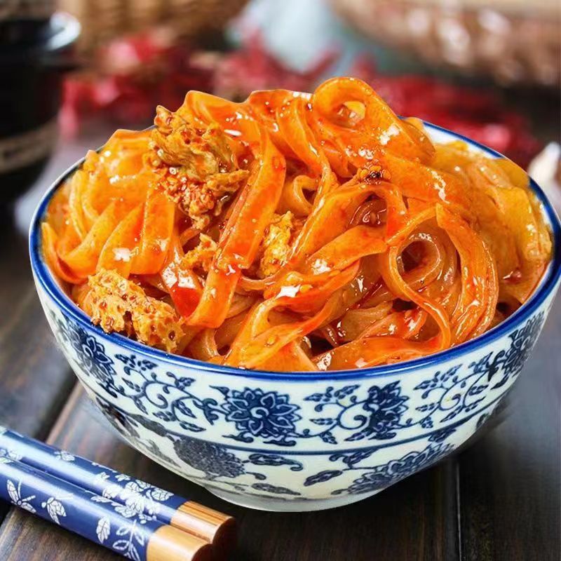 陕西宝鸡特色小吃擀面皮加热食用8袋装宝鸡擀面皮红油