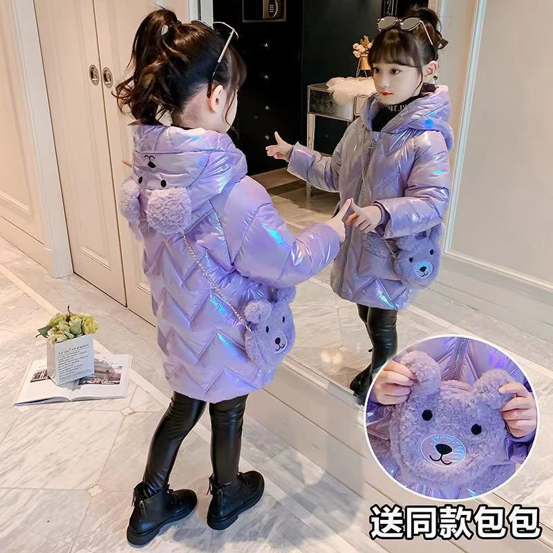 女童棉服冬装2023新款洋气儿童棉衣中长款童装女外套耐脏加厚潮流
