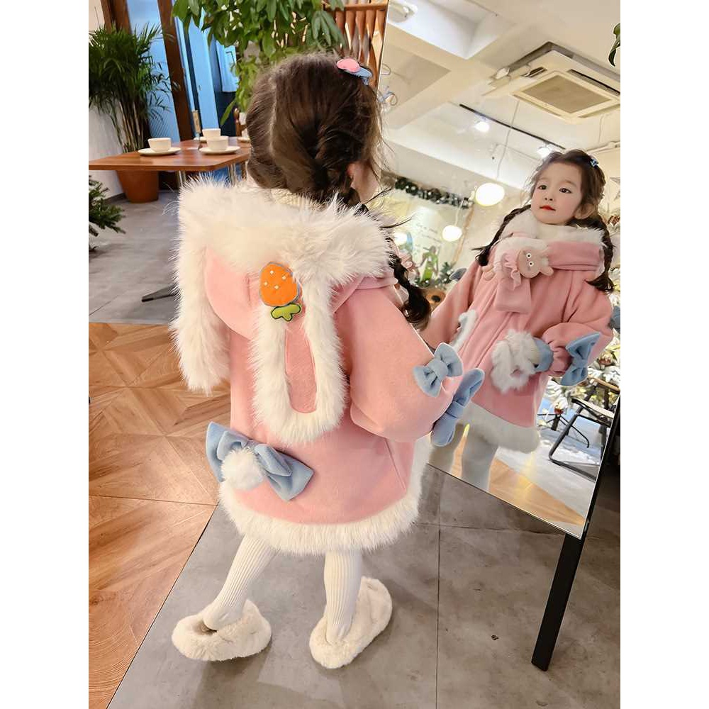 女童外套秋款2023新款洋气加厚女宝宝秋季加绒时髦上衣儿童秋冬装