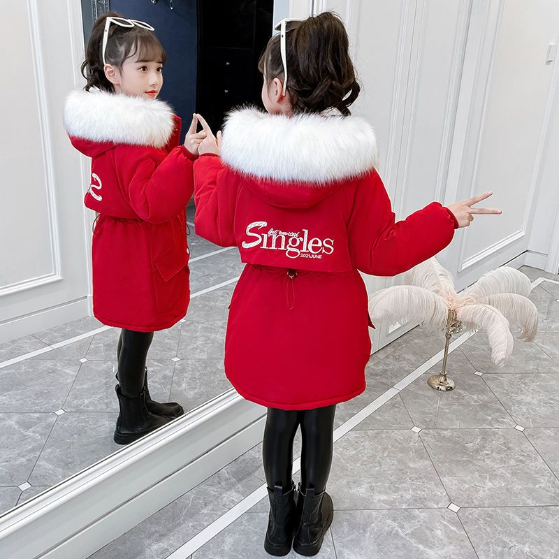 女童派克服棉衣2023新款韩版中大童冬季洋气外套女孩加厚棉服棉袄
