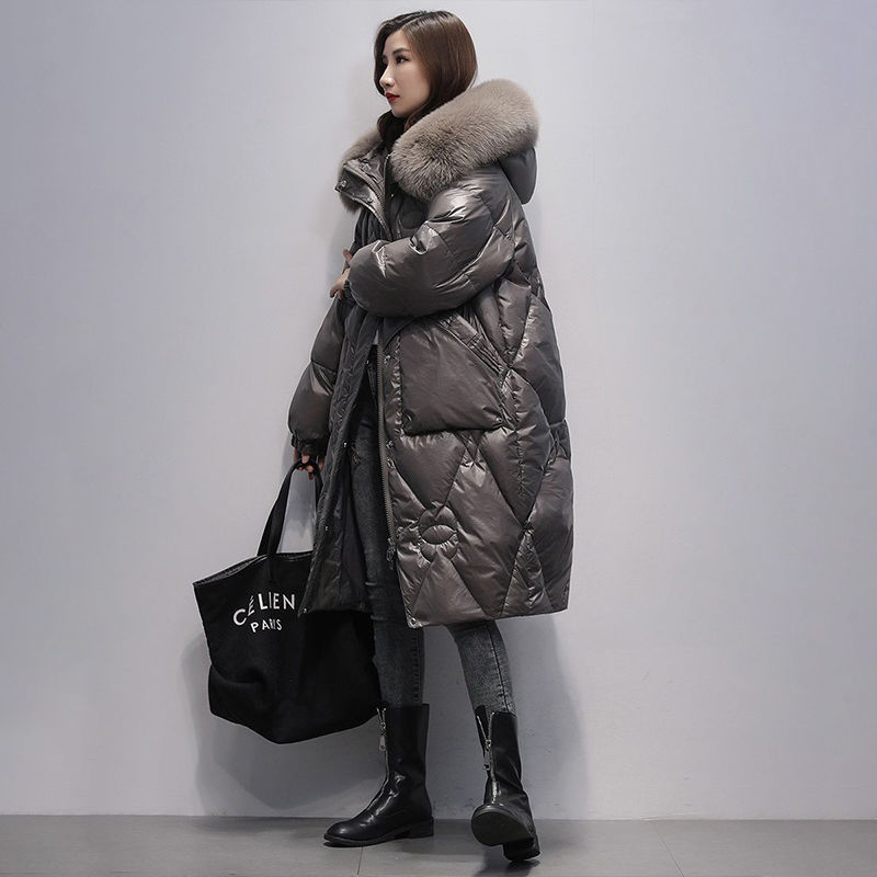 雅鹿大码羽绒羽绒服女中长款200斤胖妹妹宽松显瘦加厚孕妇标题后