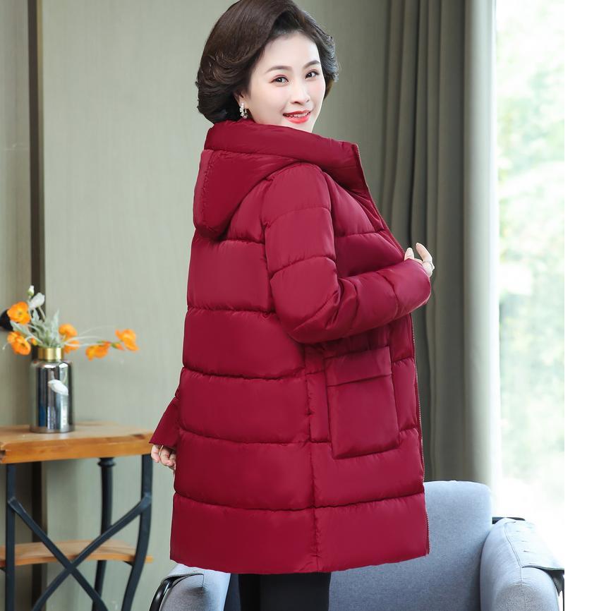 雅鹿洋气妈妈装中长款羽绒羽绒服冬季新款中老年人棉衣加标题后缀