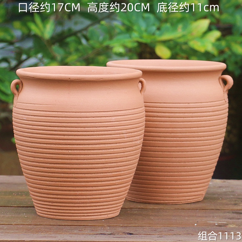 特大号红陶素陶吸水透气防烂根绿植盆鲜花多肉的花盆陶瓷粗陶创意