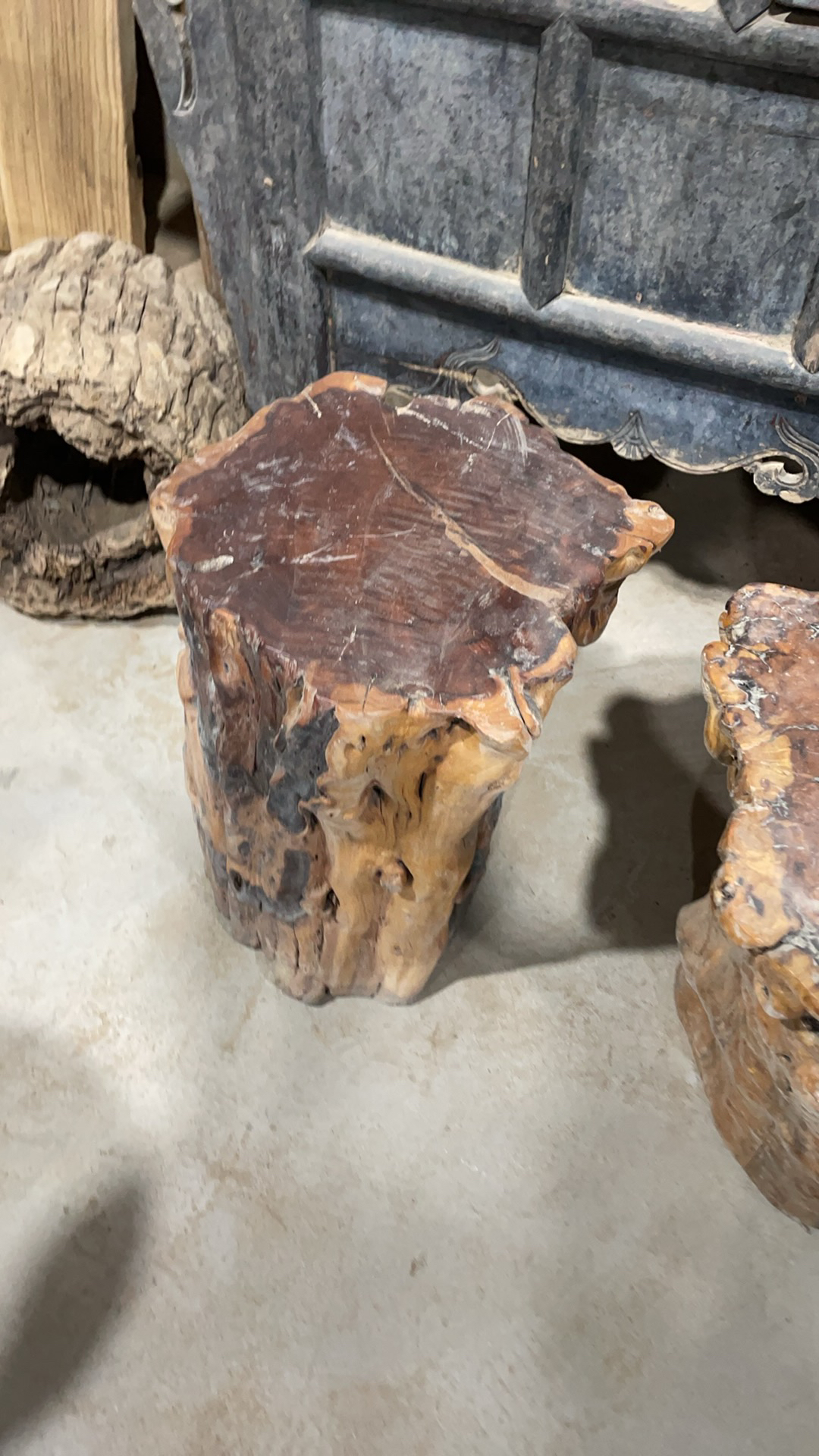 实木枣木墩子木桩树桩花盆底座大气凳子花架原木木头一物一拍