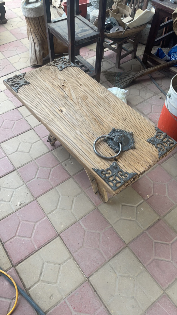 老榆木风化木桌子一物一拍