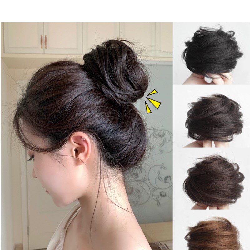 丸子头假发圈蓬松自然花苞头懒人盘发发髻网红假丸子假发包女气质
