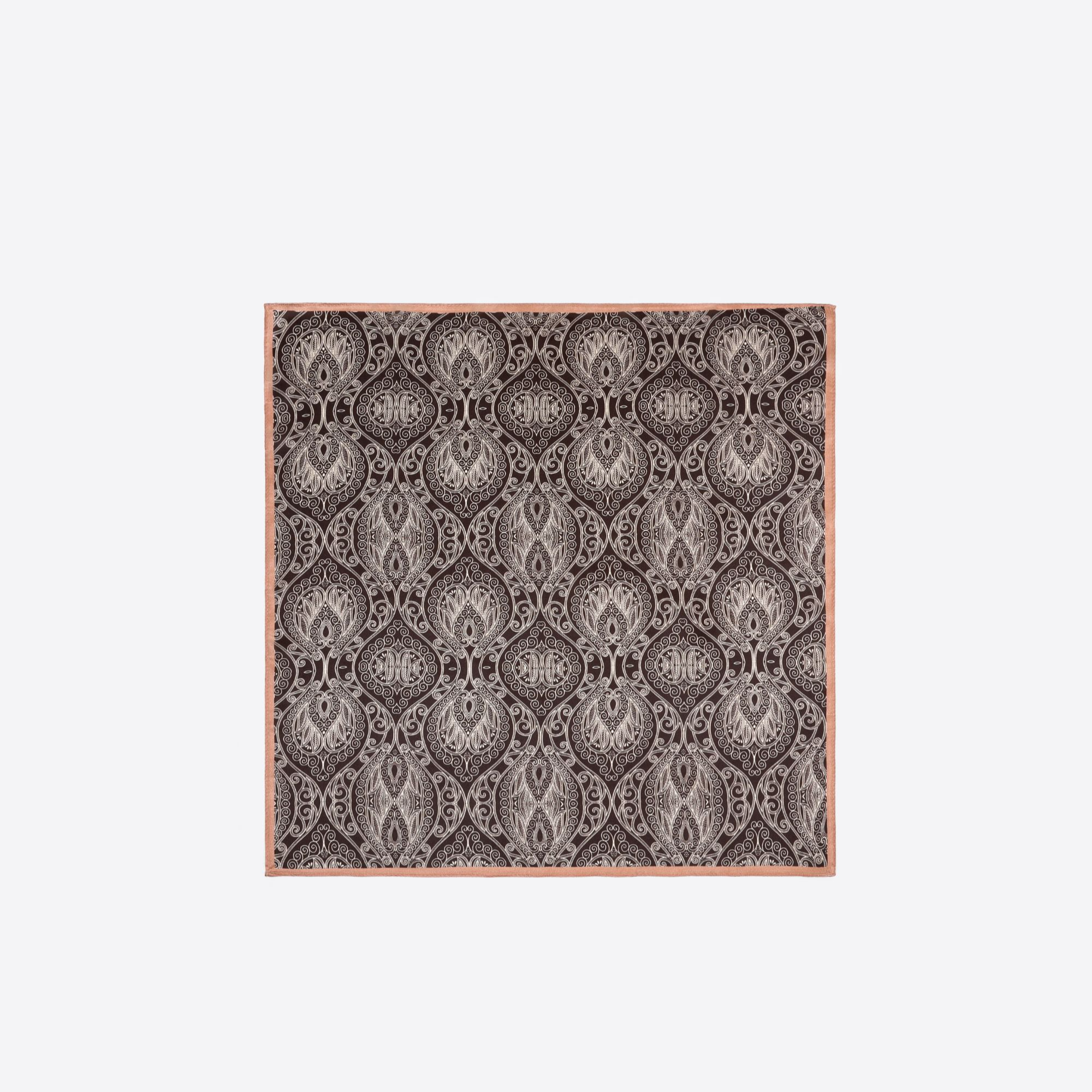 FARREALM【100桑蚕丝】意式复古花纹领巾满印休闲时尚男士