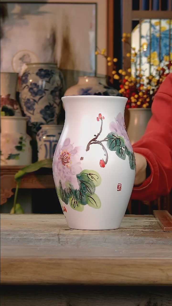 【闪购商品】瓶景德镇创意纯手工手绘精品花瓶