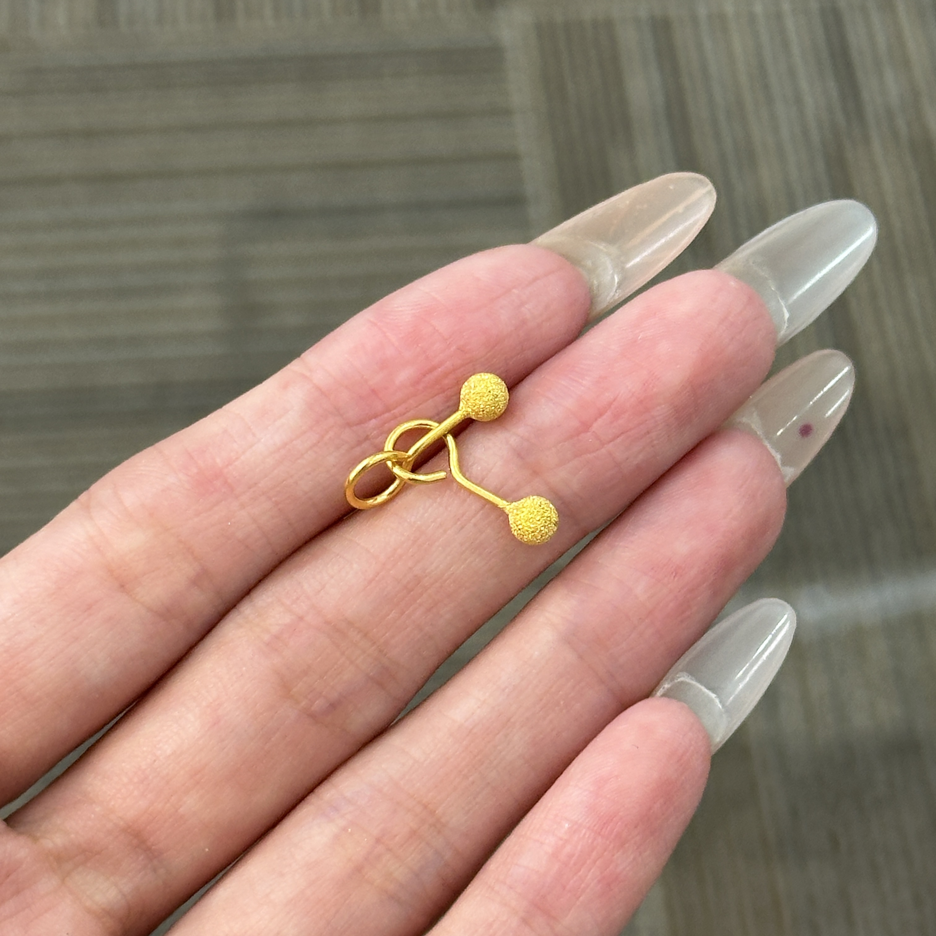 足金999 满天星弯钩耳钉