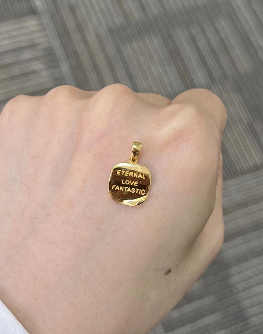 足金999 小号卷边吊坠
