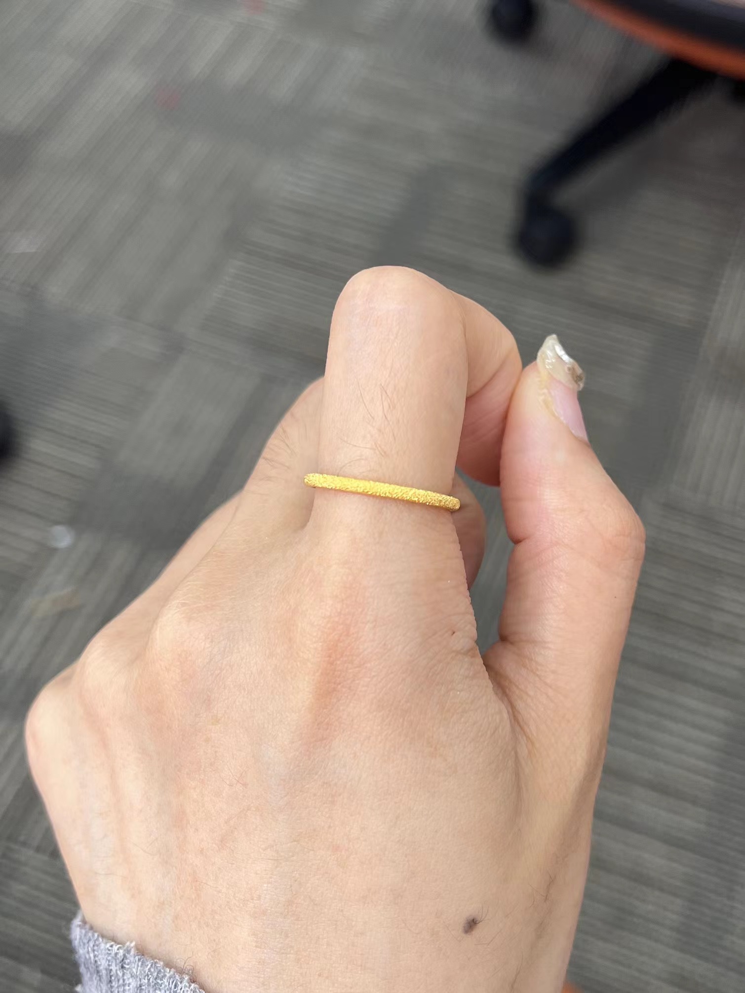  足金999 磨砂满天星戒指