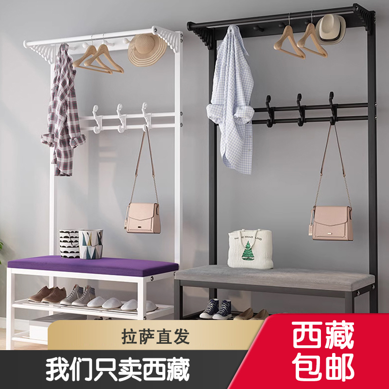 西藏包邮哥换鞋凳挂衣架一体家用进门口储物凳入户换鞋凳软包坐垫