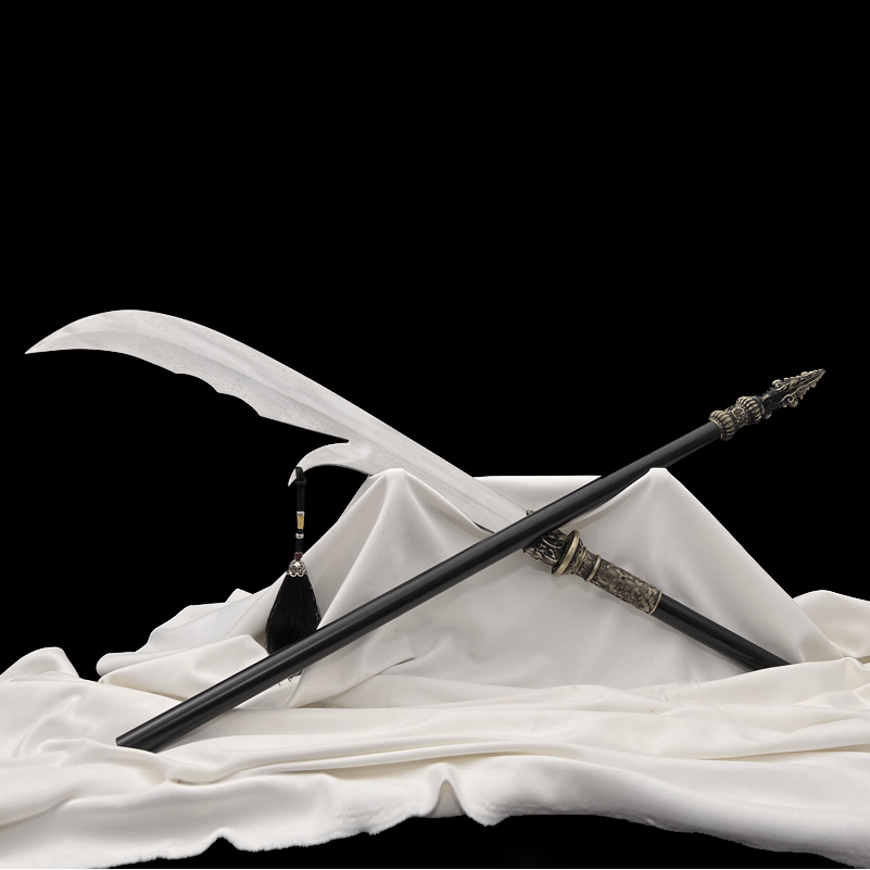 龙泉沈广隆-春秋大刀  花纹钢 未开刃