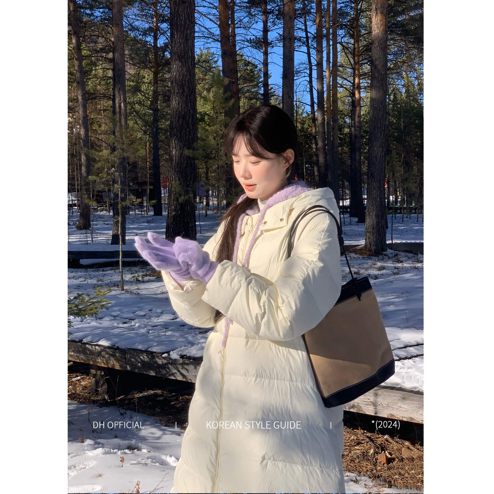 清DH OFFICIAL大花【冰岛日记 Iceland】ins保暖羽绒服韩系长款冬季