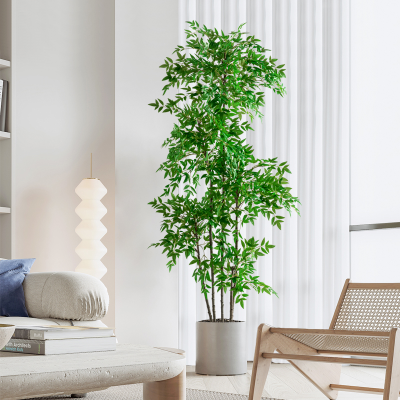 仿生绿植仿真植物南天竹室内盆栽客厅沙旁假树落地家居装饰