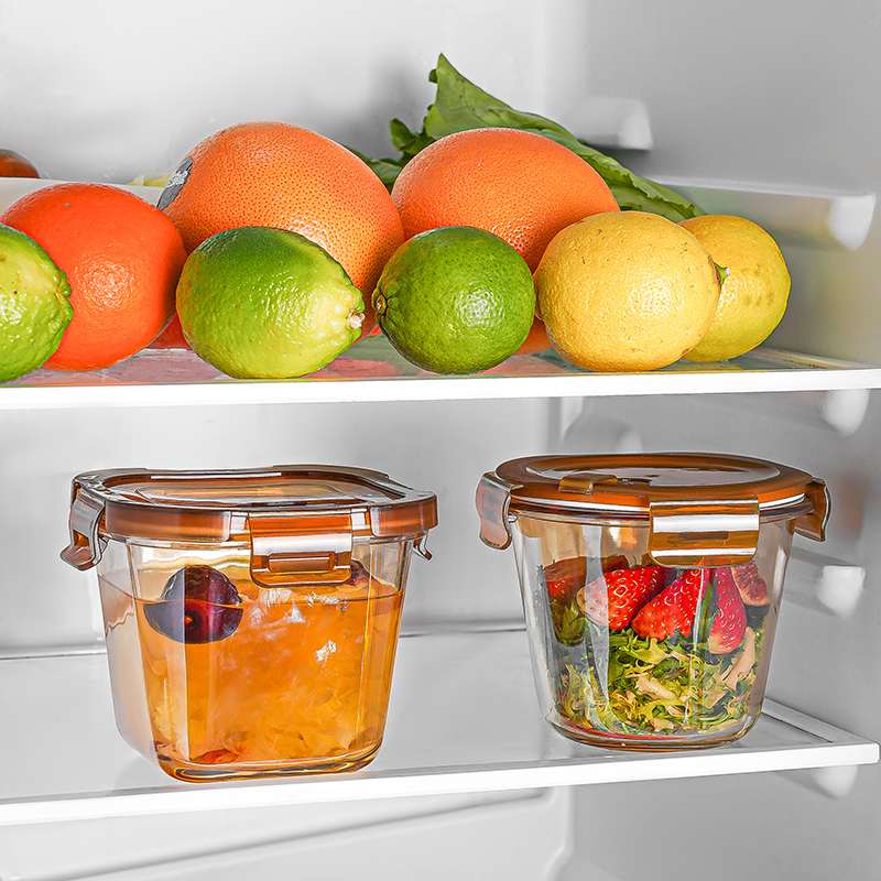 福利两只装方形+圆形汤桶配盖琥珀色汤碗密封防漏家用上班