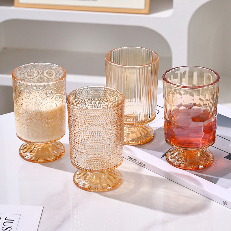 【大号琥珀色】高颜值微醺轻奢高白料网红高脚杯家用果汁杯红酒杯