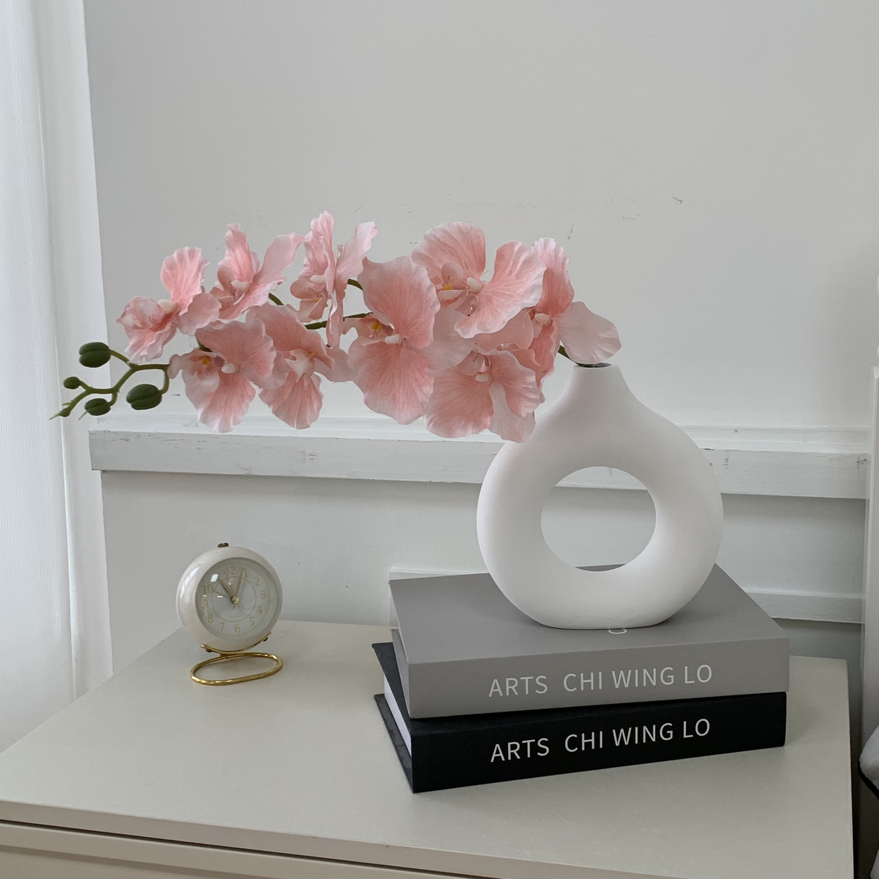 轻奢高端蝴蝶兰仿真花摆设餐桌装饰品花卉高档花艺摆件仿生花