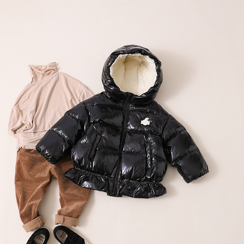 21215女童装22年秋冬新款女宝宝加厚连帽外套90白鸭绒免羽绒服