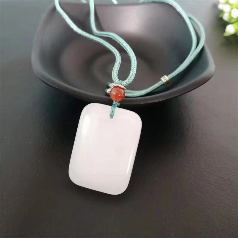 天然金丝玉平安无事牌男女时尚情侣款吊坠